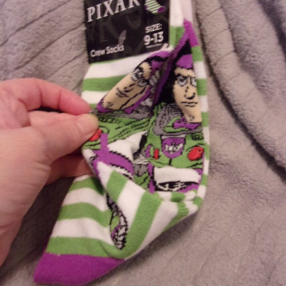 New Pixar Disney Crew Socks Buzz Lightyear from Toy story 9-13 - Picture 2 of 4